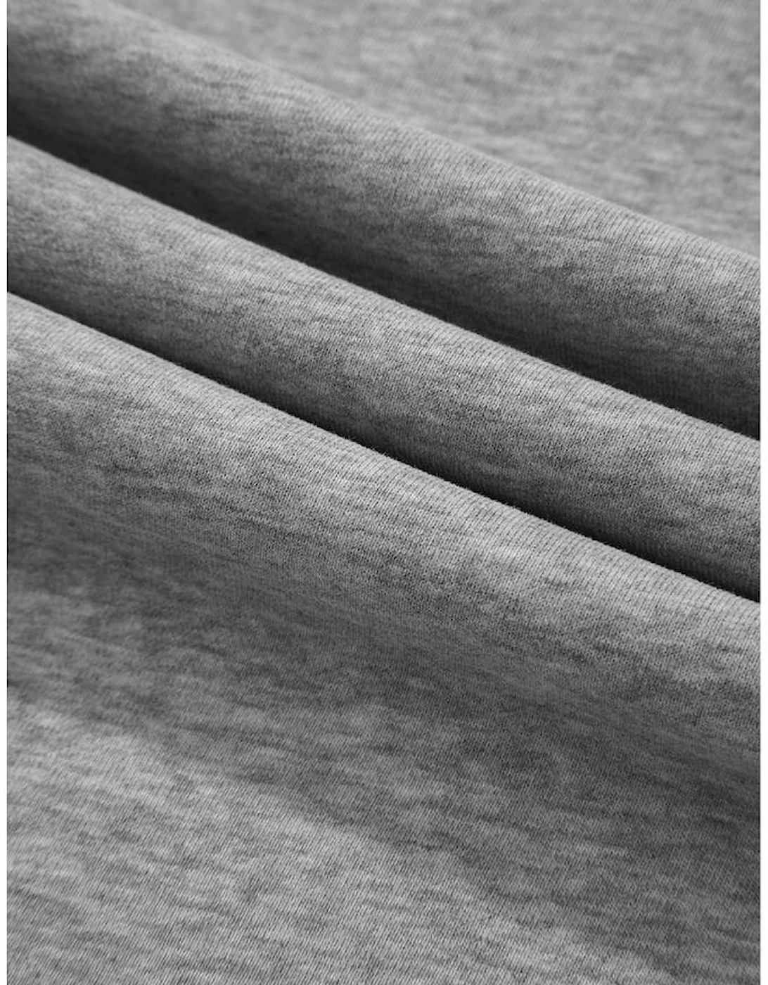 Light Grey Solid Color Fleece Lined Drawstring Waist Casual Pants