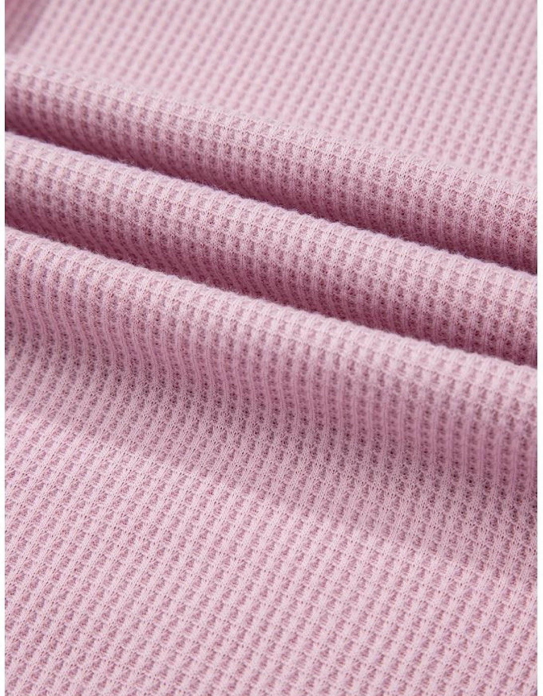 Pink Plus Size Exposed Seam Waffle Knit Top