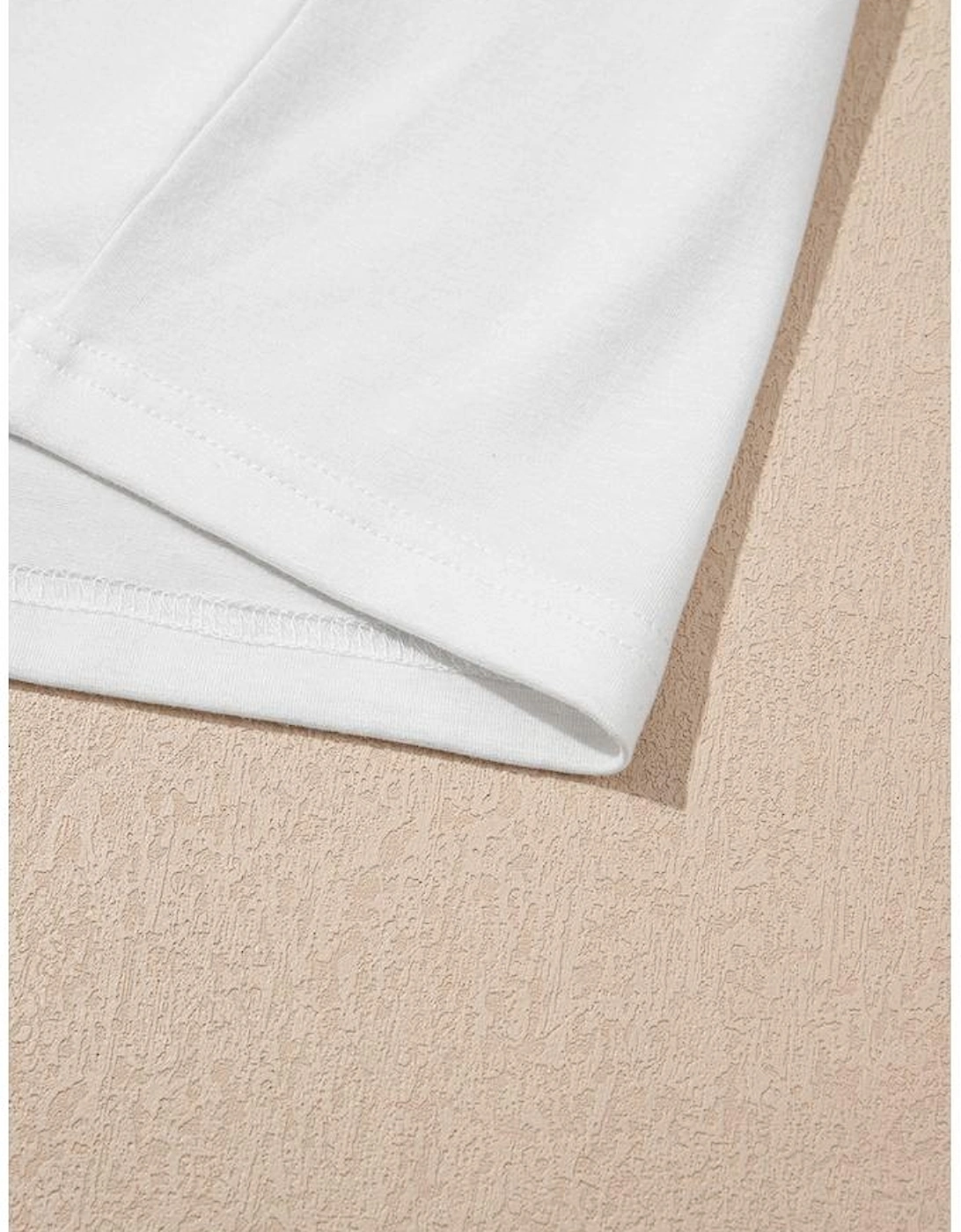 White Hollow Out Embroidered Short Sleeve O Neck Top