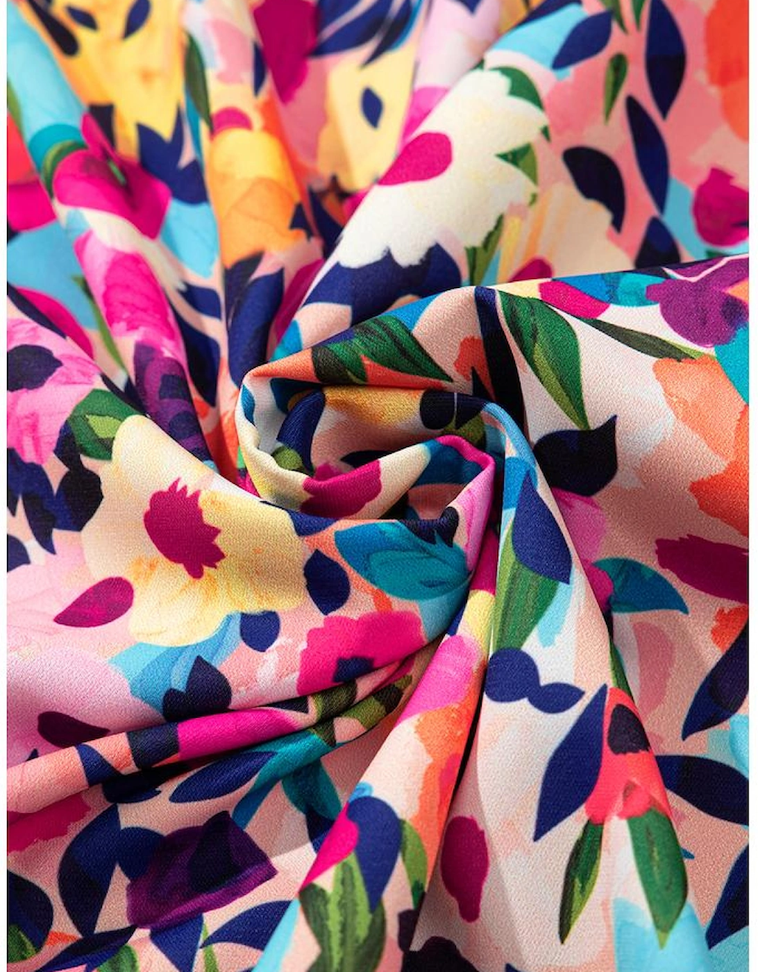 Pink Floral Puff Short Sleeve V Neck Mini Dress