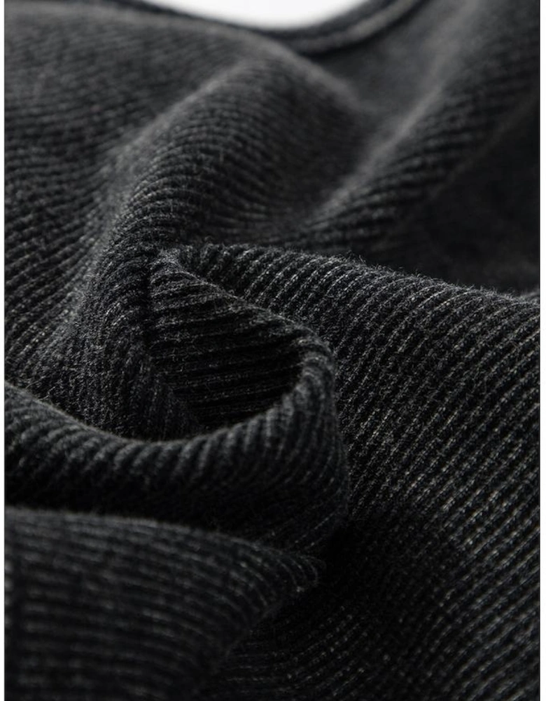 Black Ribbed Mineral Wash Racerback Cropped Tank Top