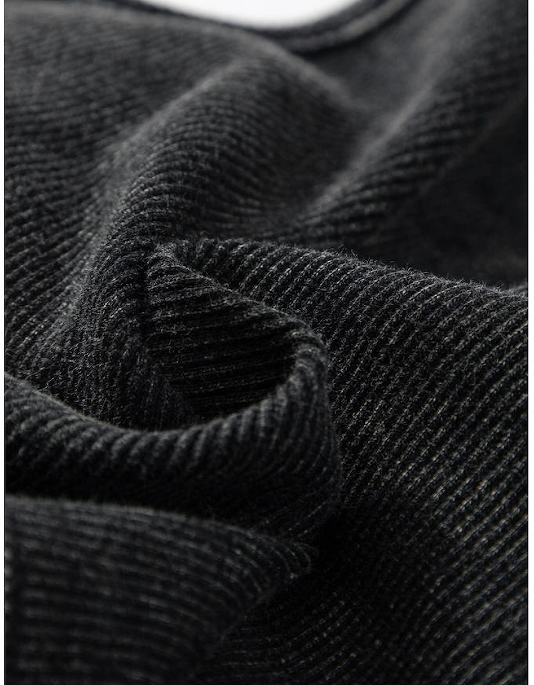 Black Ribbed Mineral Wash Racerback Cropped Tank Top