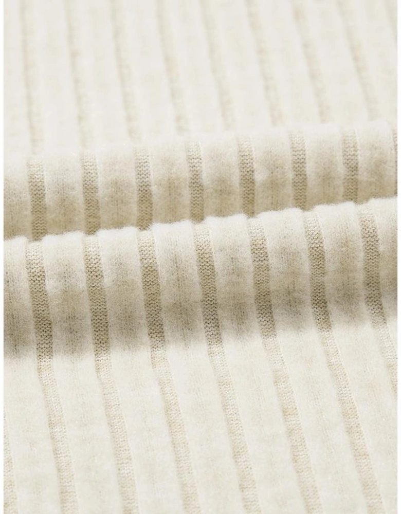 Apricot Ribbed Knit Mock Neck Tank Top