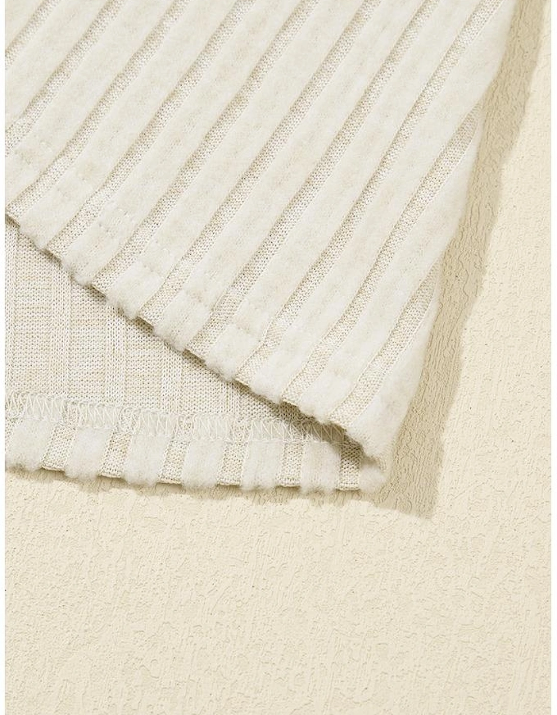 Apricot Ribbed Knit Mock Neck Tank Top