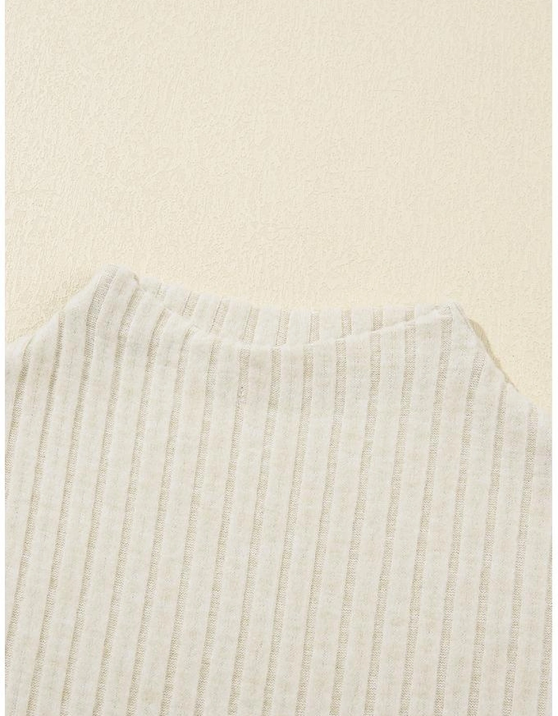 Apricot Ribbed Knit Mock Neck Tank Top