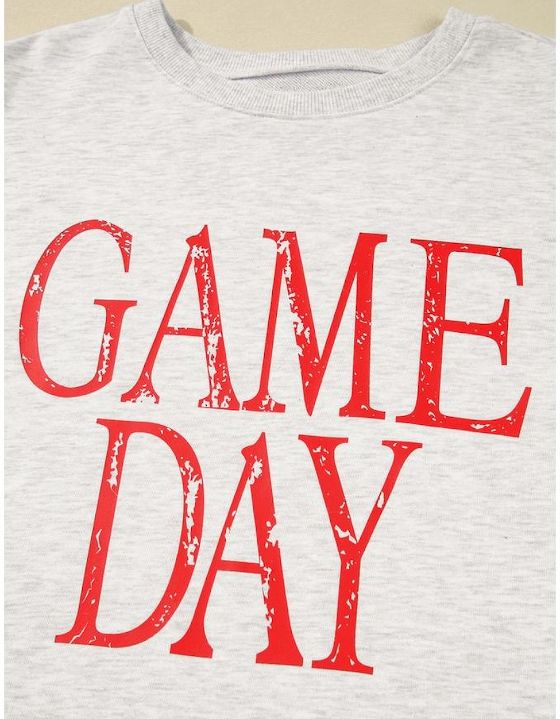 Red Vintage Washed GAME DAY Graphic Baggy Sweatshirt