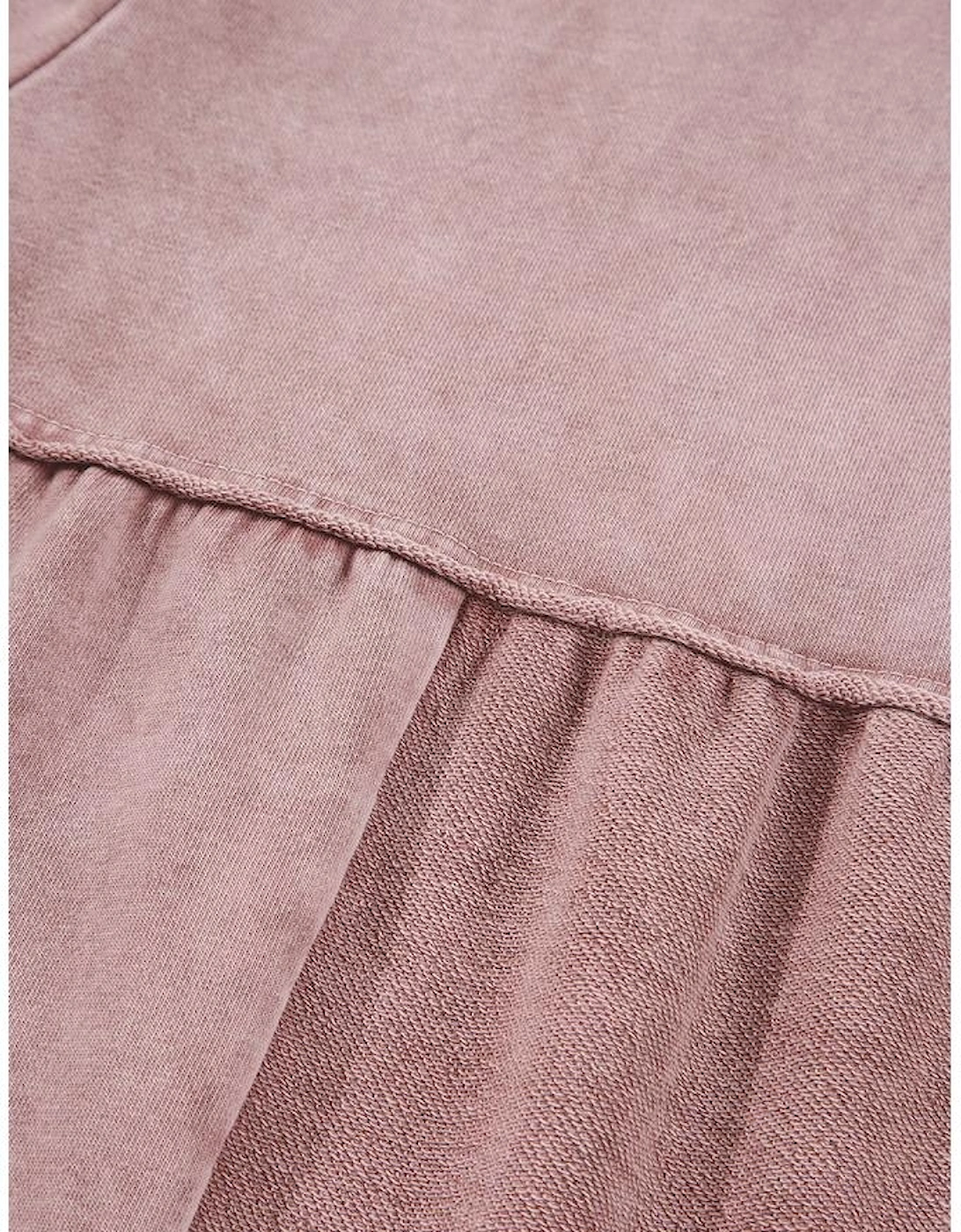 Straw Yellow Mineral Wash Tiered Wide Leg Patchwork Drawstring Pants