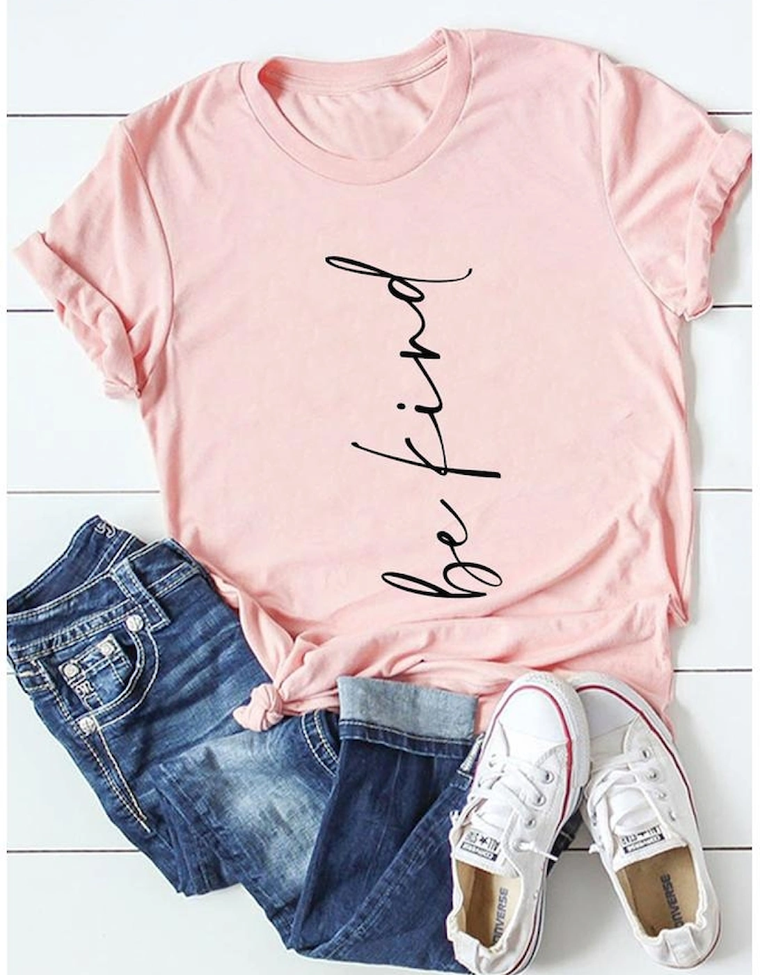 Azura Exchange Letter Printed Crewneck Short Sleeve Top