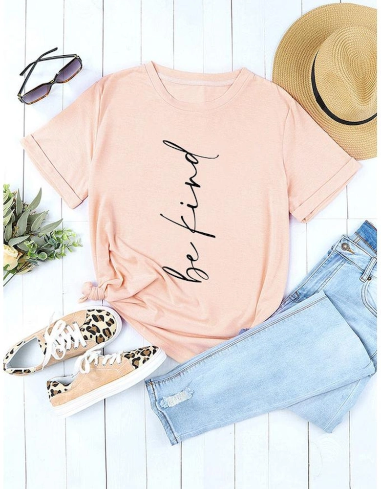 Azura Exchange Letter Printed Crewneck Short Sleeve Top