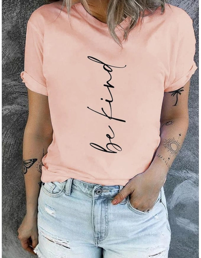 Azura Exchange Letter Printed Crewneck Short Sleeve Top