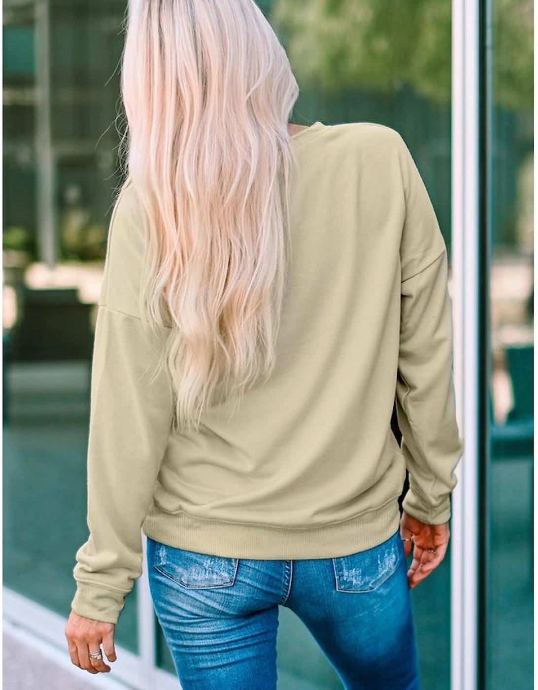 Khaki MERRY Leopard Print Long Sleeve Graphic Sweatshirt