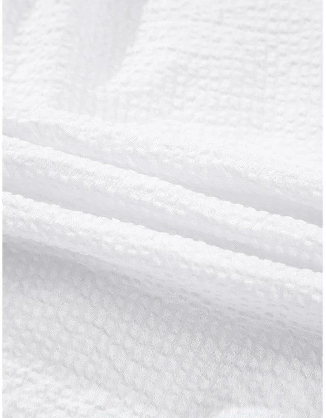 White Striped Ruffle Short Bubble Sleeve Shirt