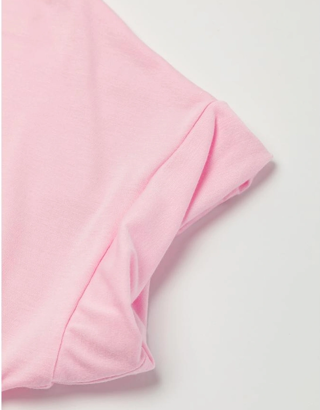 Pink V Neck Hidden Pocket Splits Maxi T-shirt Dress