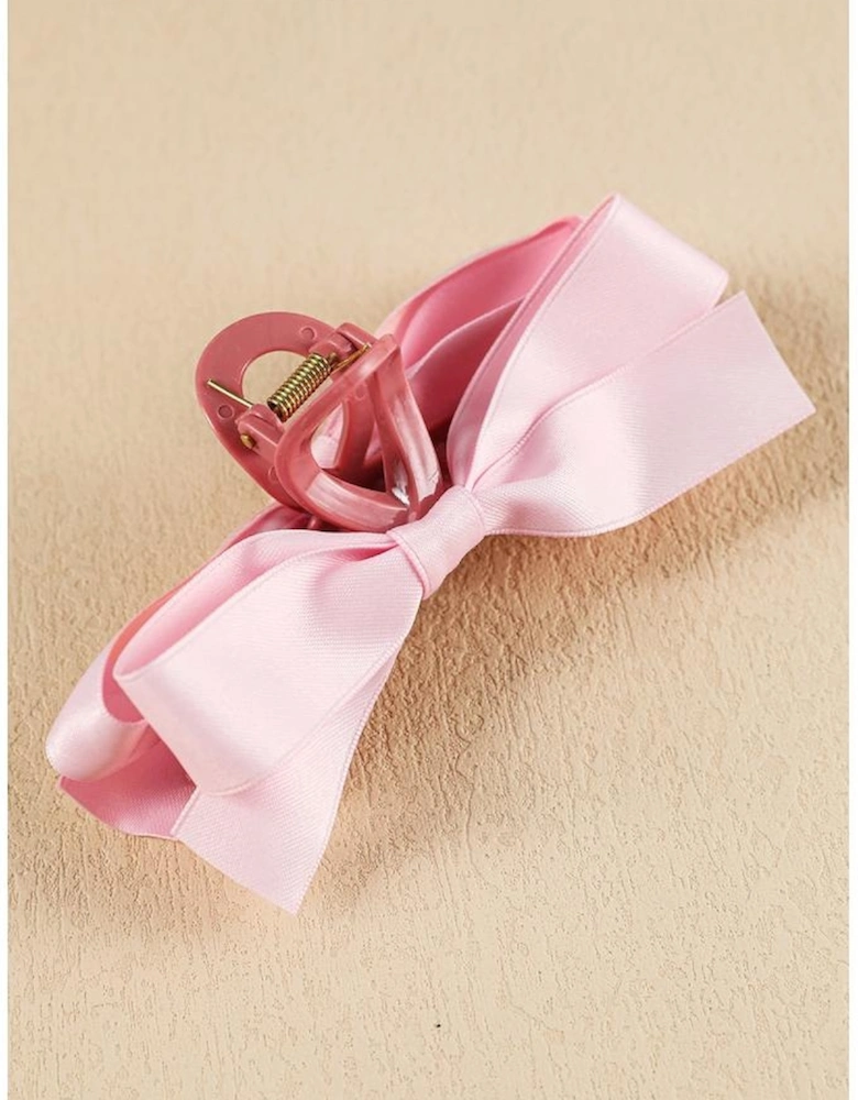 Pink Bow Decor Large Hair Claw Clip