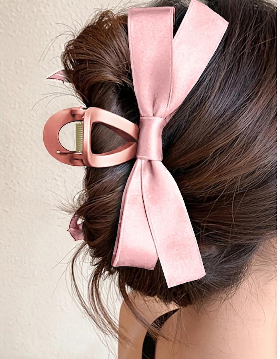 Pink Bow Decor Large Hair Claw Clip
