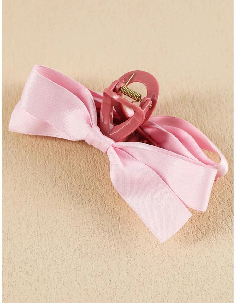 Pink Bow Decor Large Hair Claw Clip