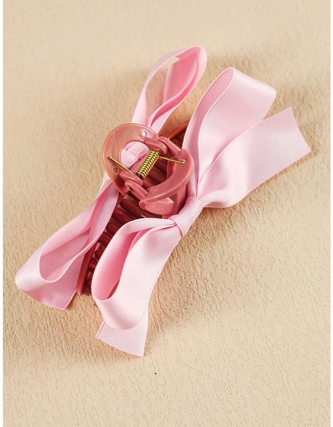 Pink Bow Decor Large Hair Claw Clip