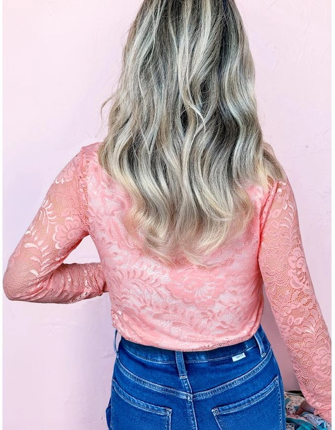 Blossom Floral Lace Sheer Long Sleeve Top