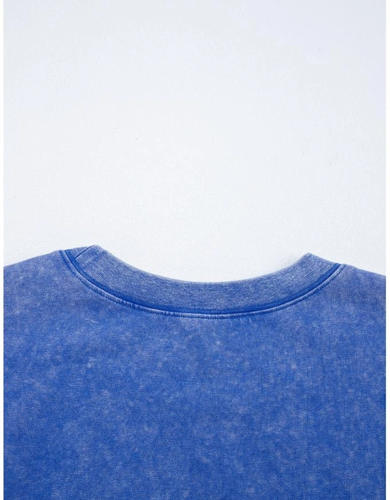 Ashleigh Blue Acid Wash Star Patched Rolled Trim Pants Set