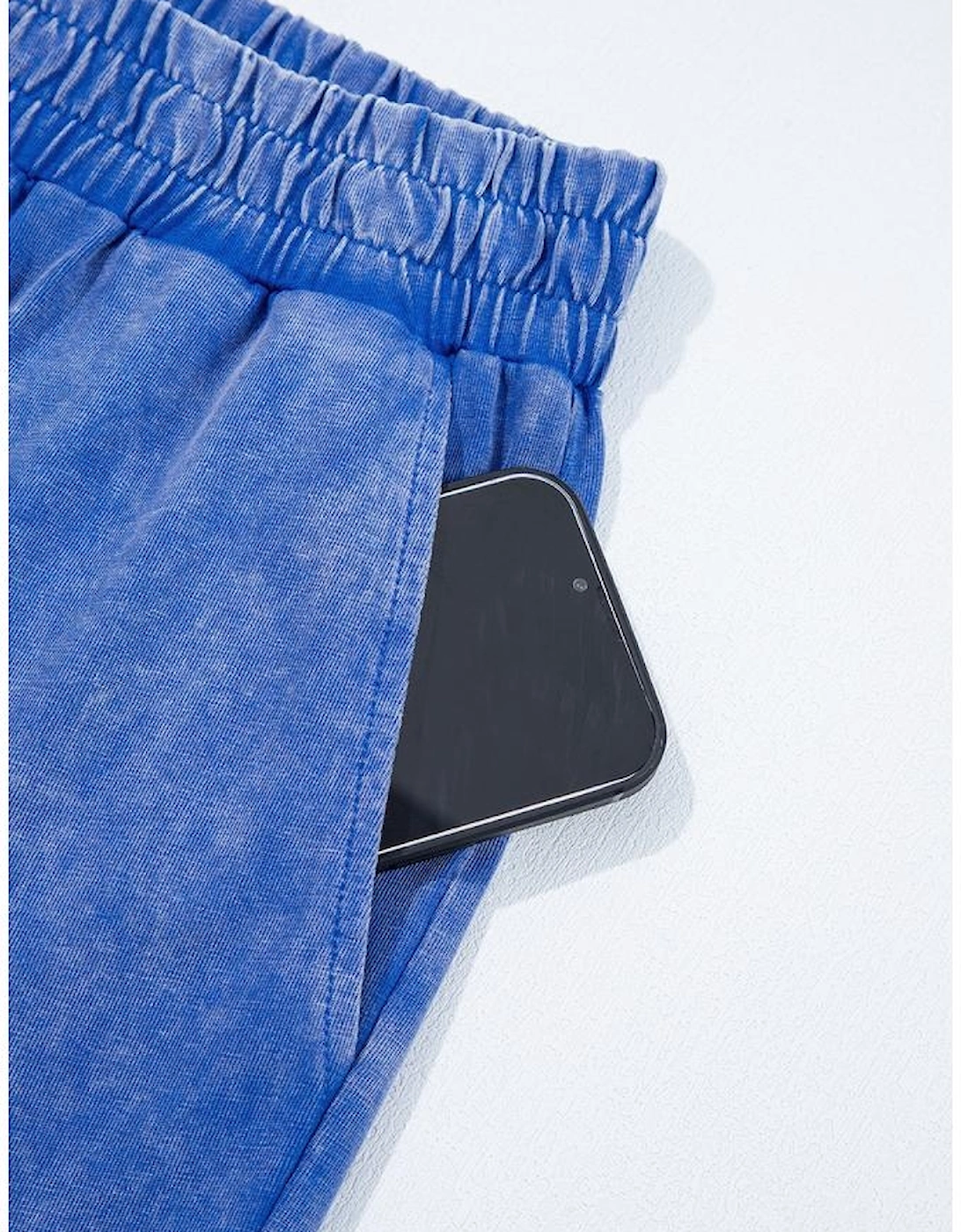 Ashleigh Blue Acid Wash Star Patched Rolled Trim Pants Set