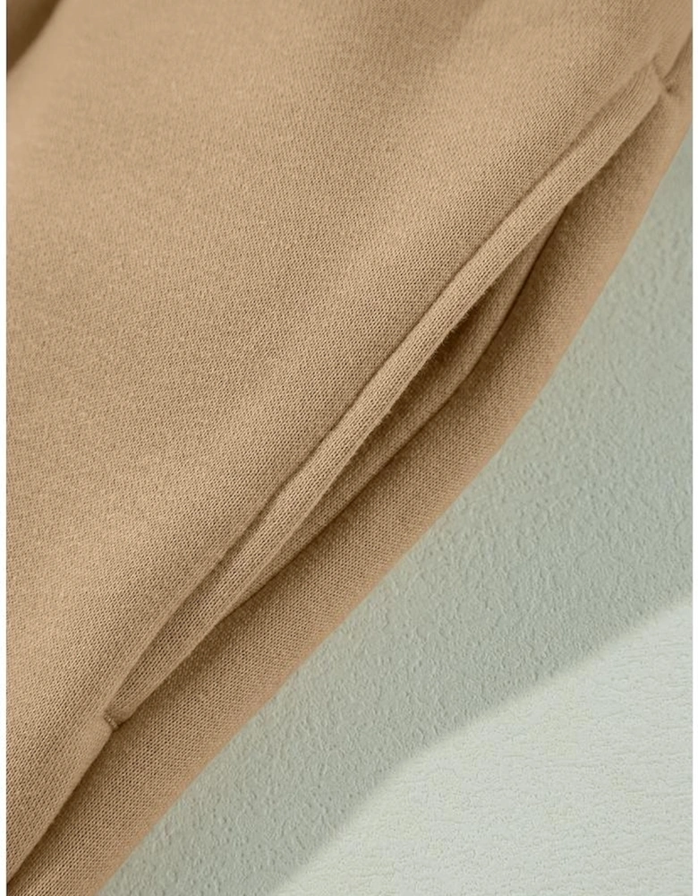 Smoke Gray Exposed Seam Drawstring High Waist Wide Leg Pants