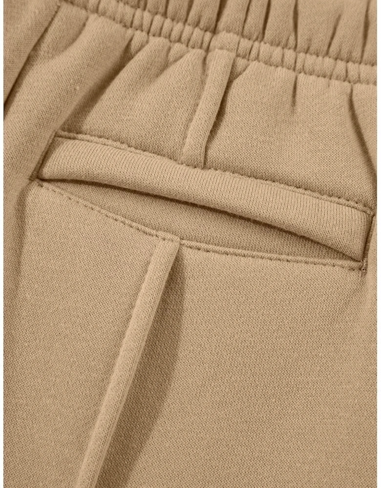 Smoke Gray Exposed Seam Drawstring High Waist Wide Leg Pants