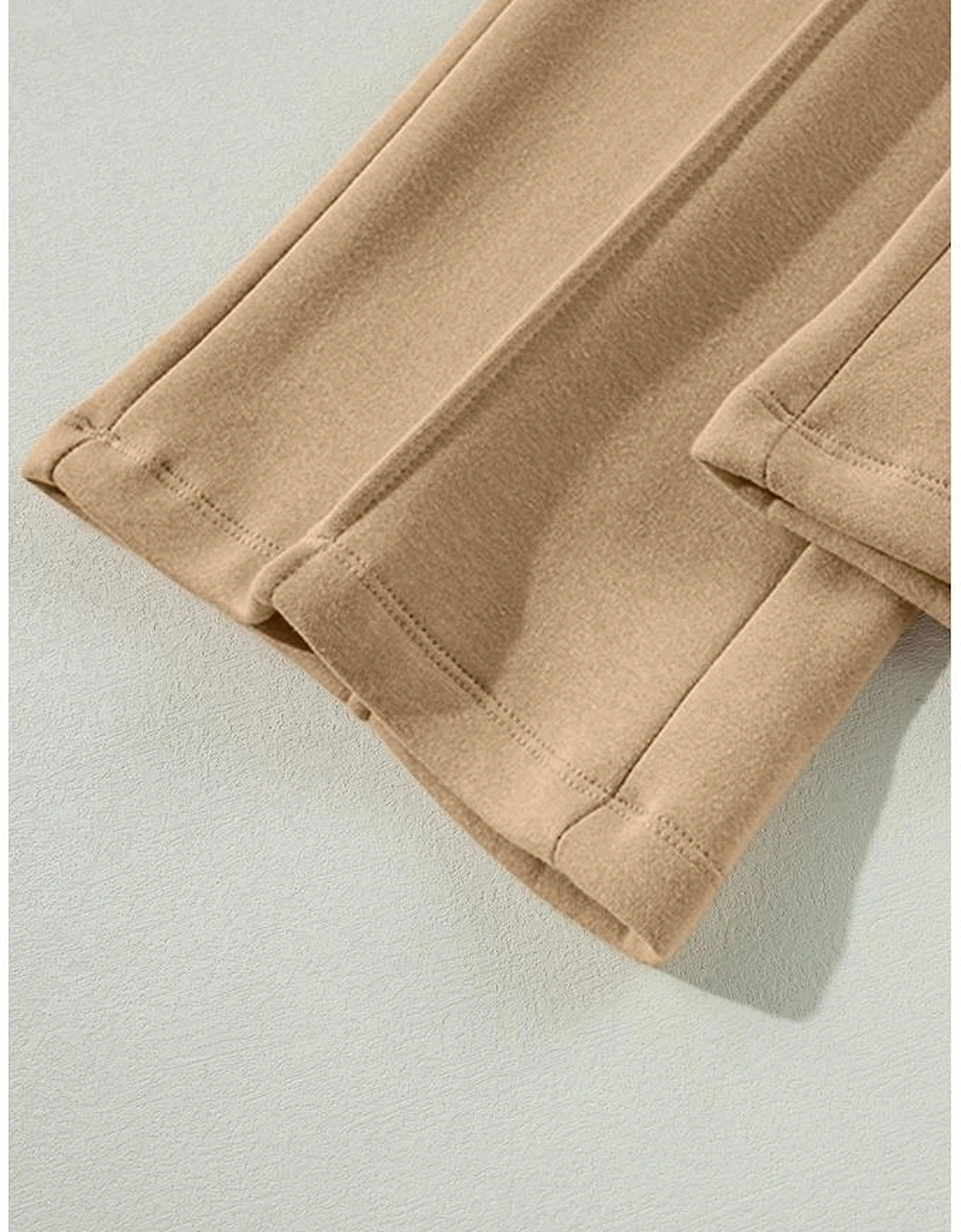 Smoke Gray Exposed Seam Drawstring High Waist Wide Leg Pants