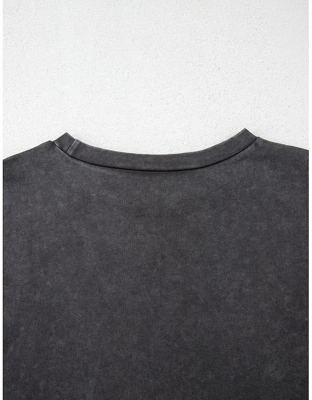 Medium Grey Vintage Cheetah Printed Mineral Wash Graphic Tee