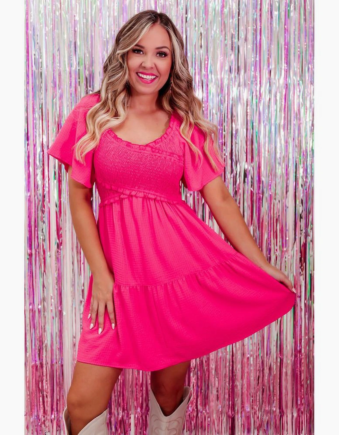 Azura Exchange Flutter Sleeve Mini Dress