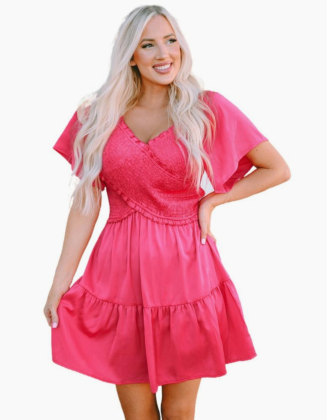Azura Exchange Flutter Sleeve Mini Dress