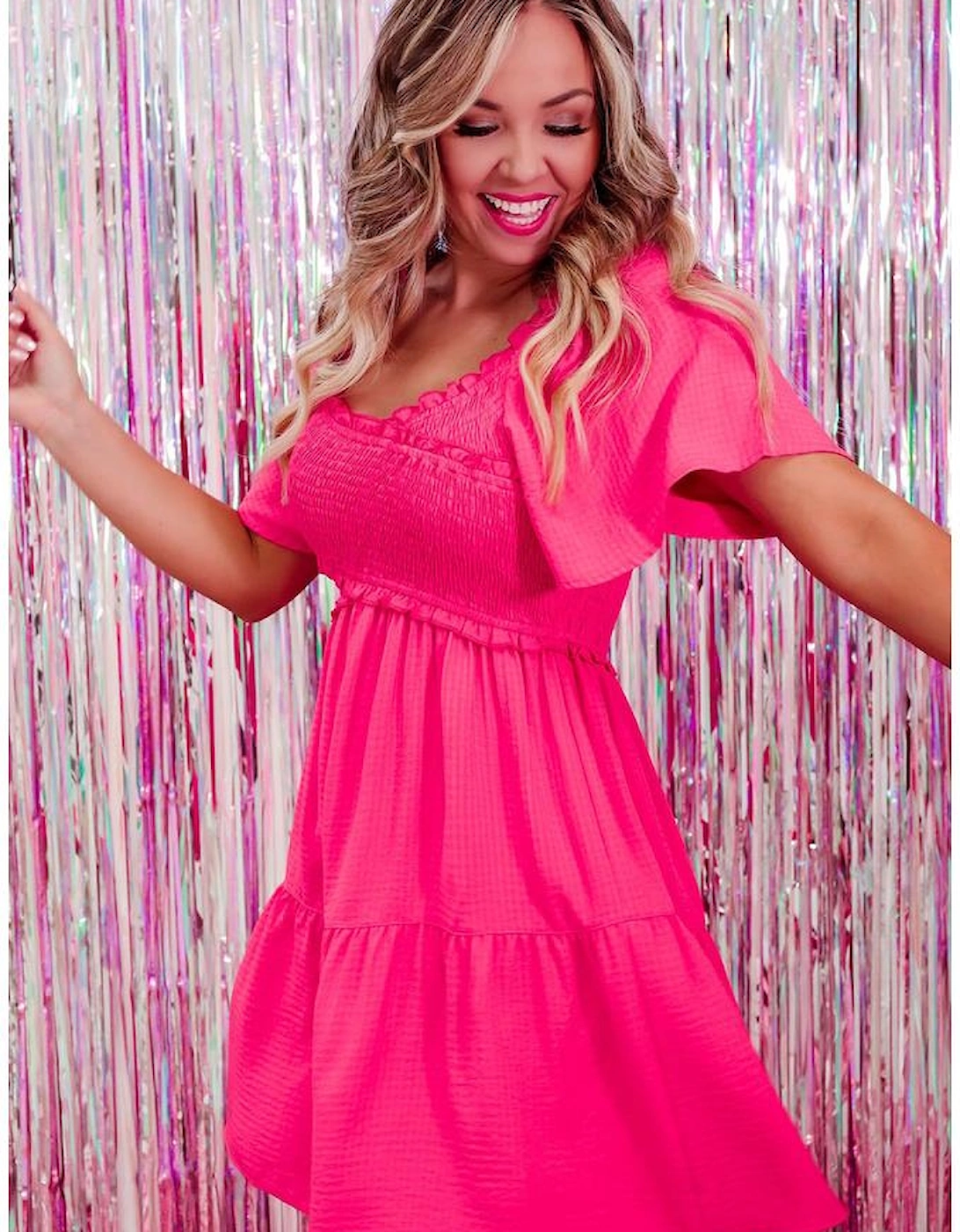 Azura Exchange Flutter Sleeve Mini Dress