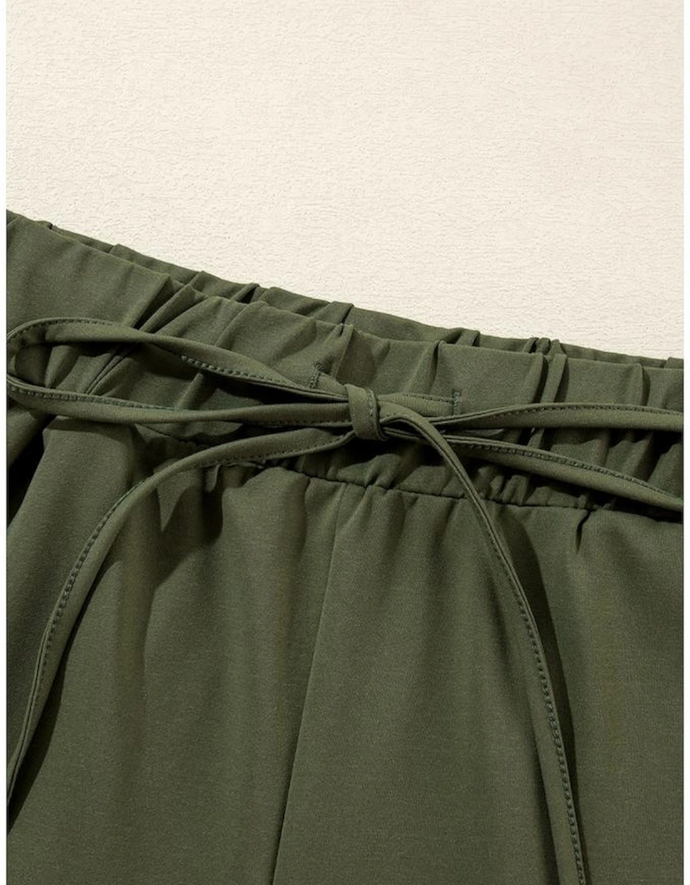 Vineyard Green Contrast Trim Tee and Shorts Set