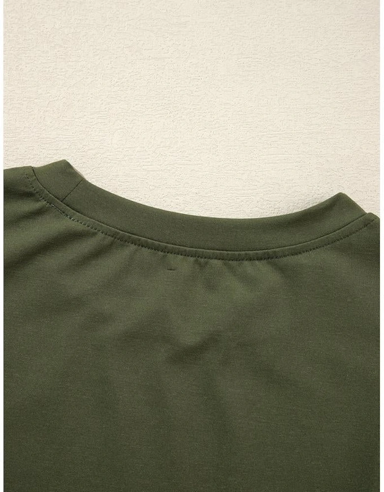 Vineyard Green Contrast Trim Tee and Shorts Set