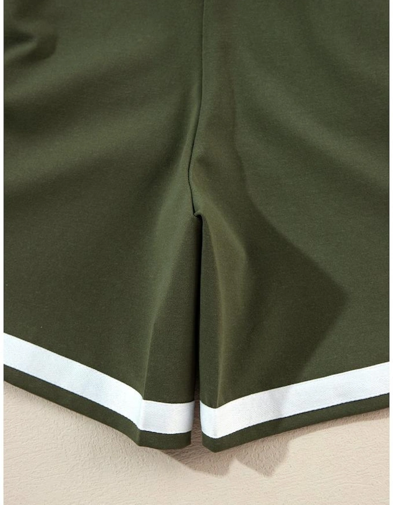 Vineyard Green Contrast Trim Tee and Shorts Set