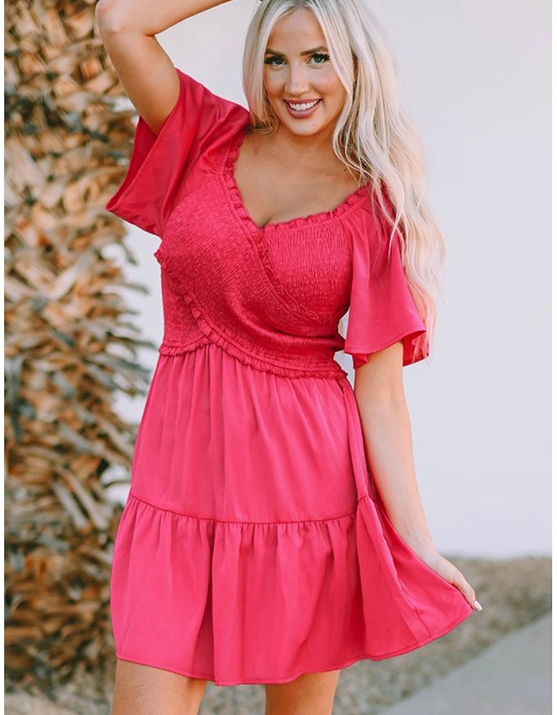 Azura Exchange Flutter Sleeve Mini Dress