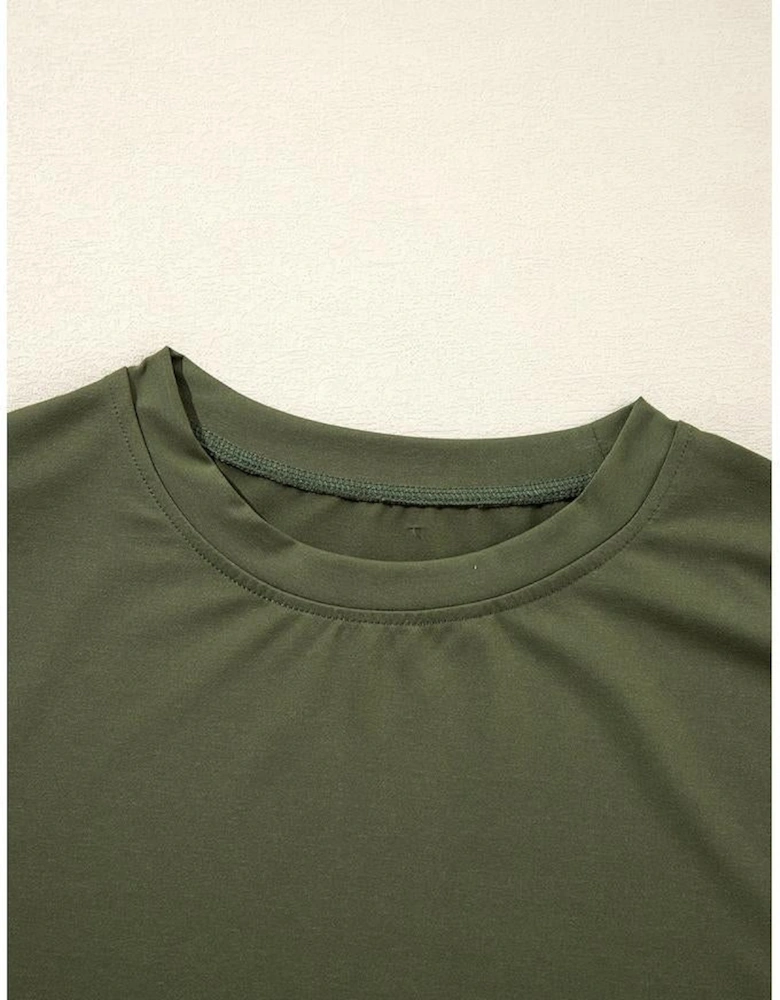 Vineyard Green Contrast Trim Tee and Shorts Set