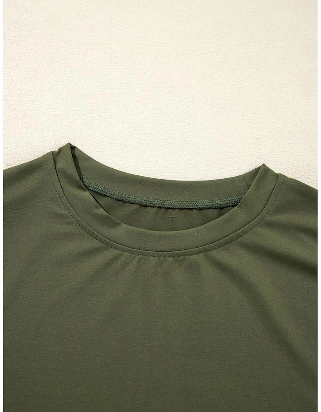 Vineyard Green Contrast Trim Tee and Shorts Set