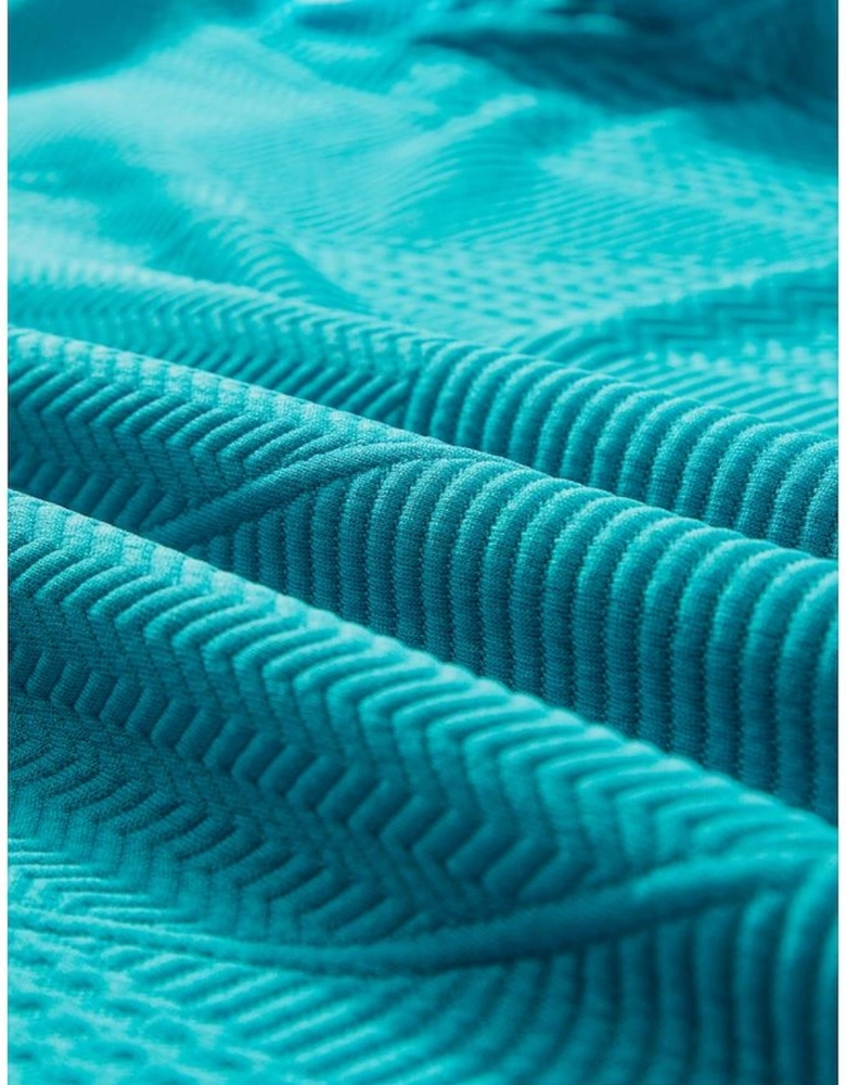 Skobeloff Textured Ruffle Split Top and Drawstring Shorts