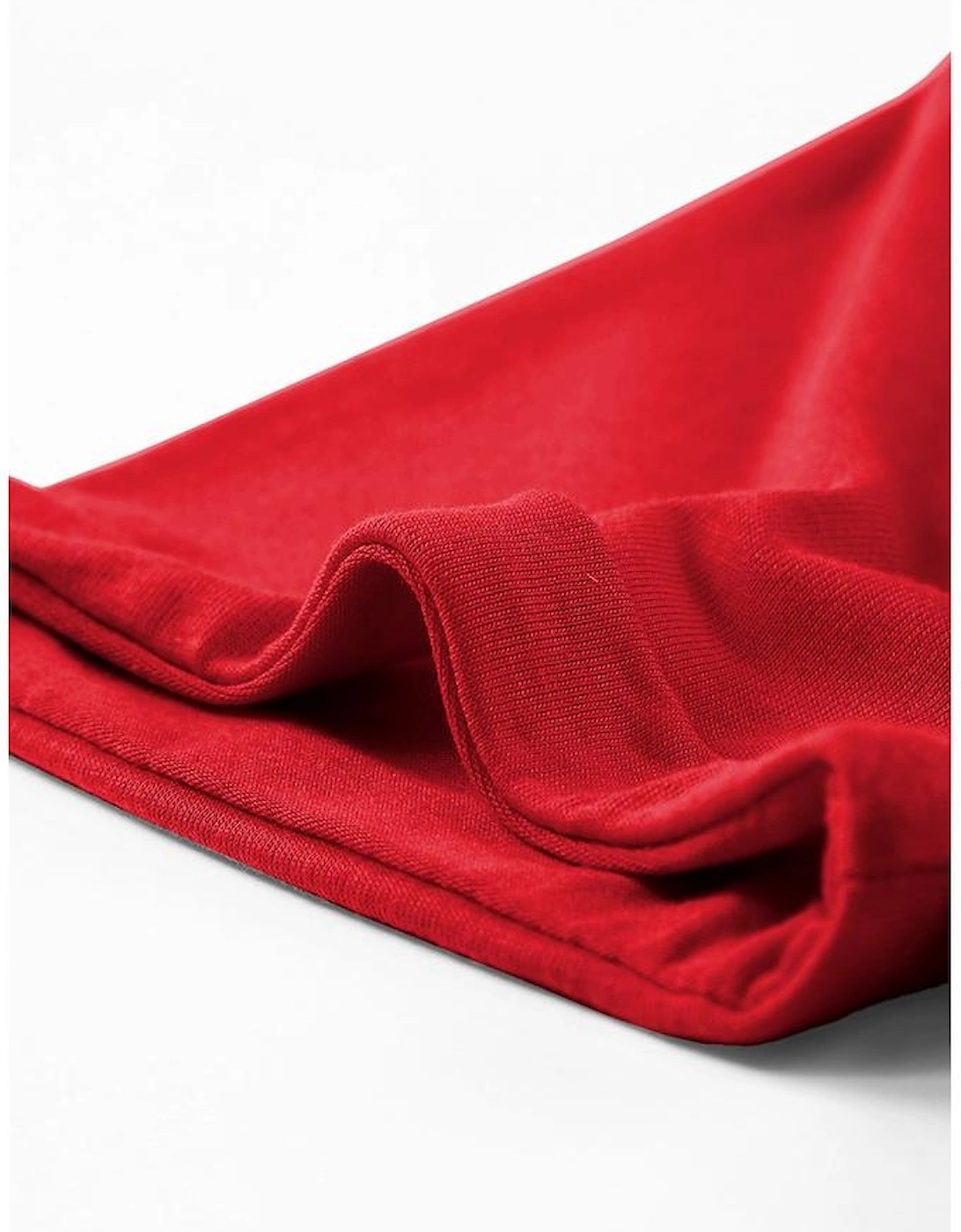 Red Casual Plain Crew Neck Tee