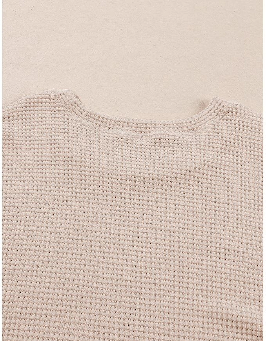 Beige Faux Two Piece Knit Patchwork Floral Print Plus Size Top