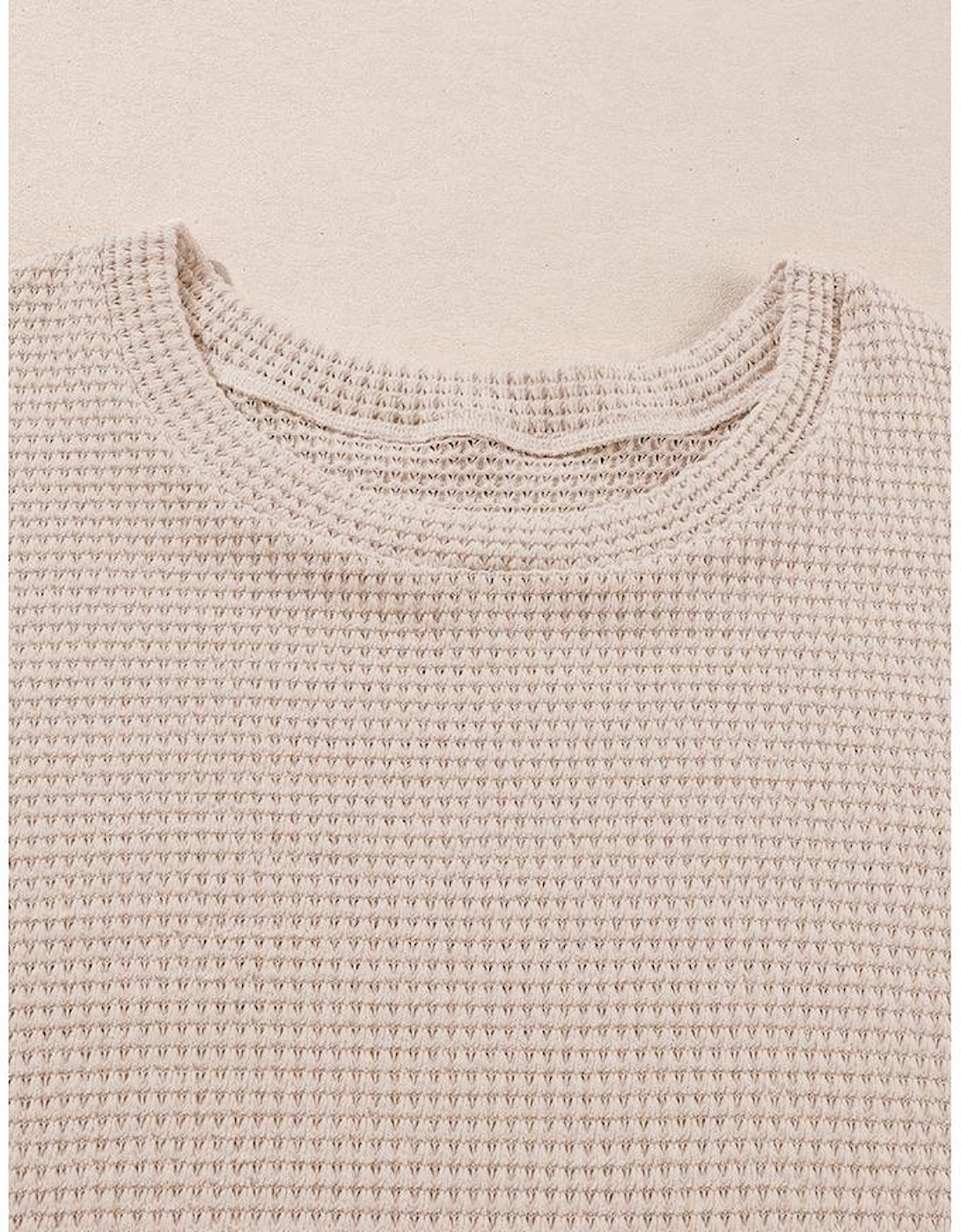 Beige Faux Two Piece Knit Patchwork Floral Print Plus Size Top