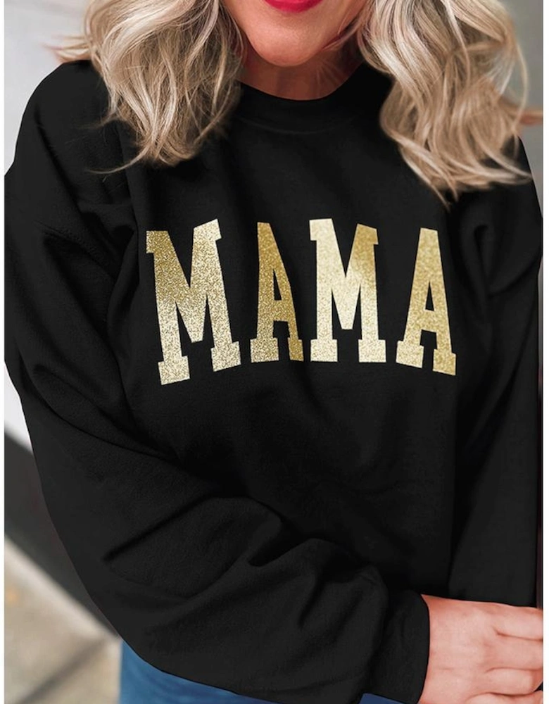 Azura Exchange MAMA Glitter Graphic Sweatshirt