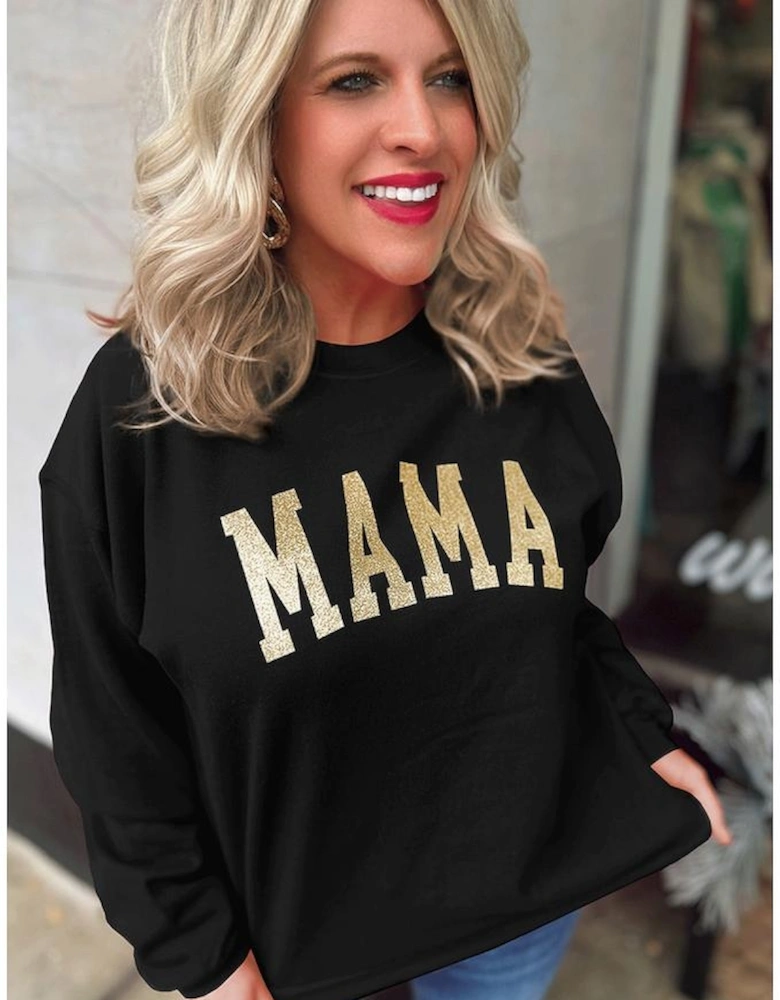 Azura Exchange MAMA Glitter Graphic Sweatshirt