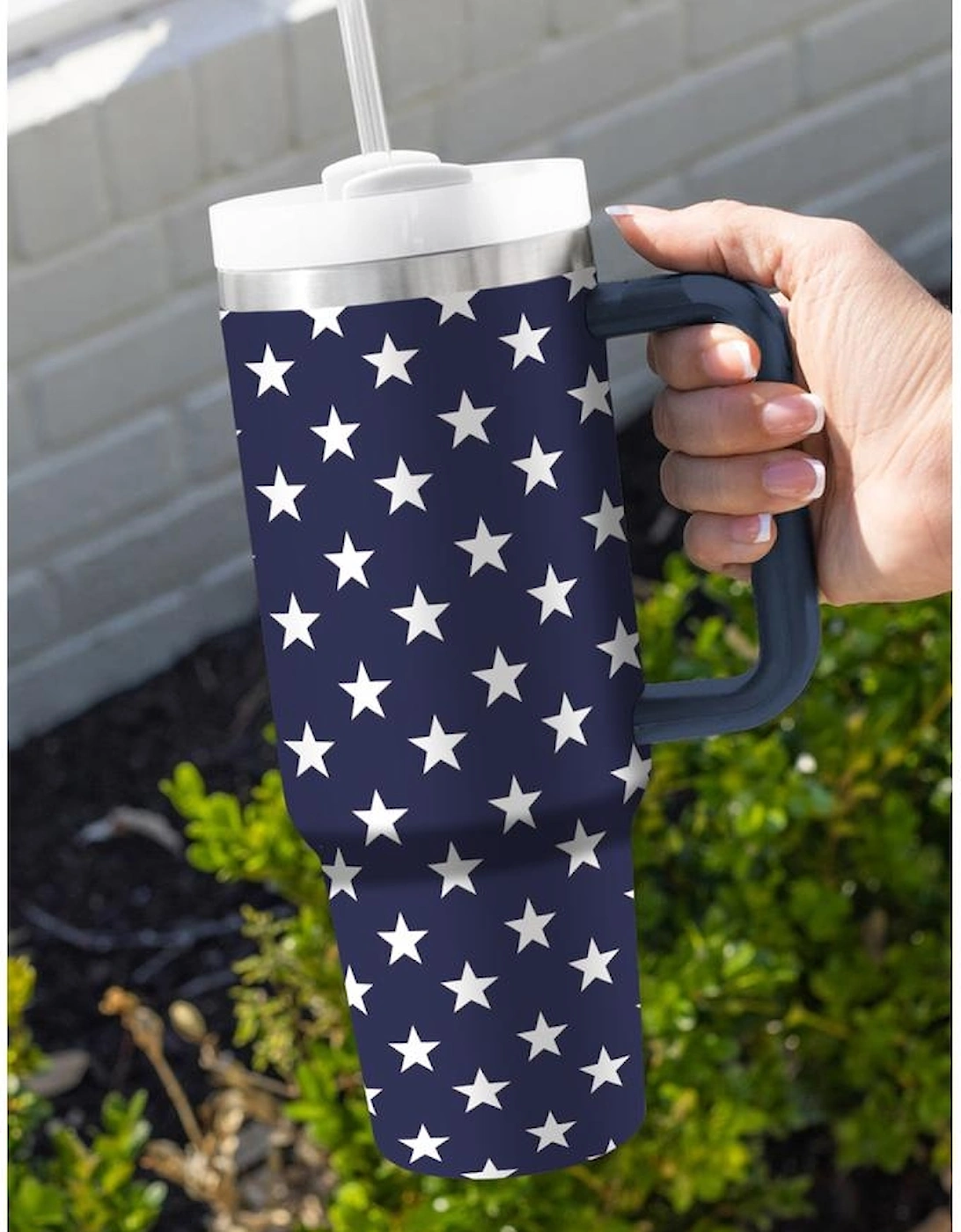 Sail Blue Star Printed Thermos Cup with Handle 40oz, 5 of 4