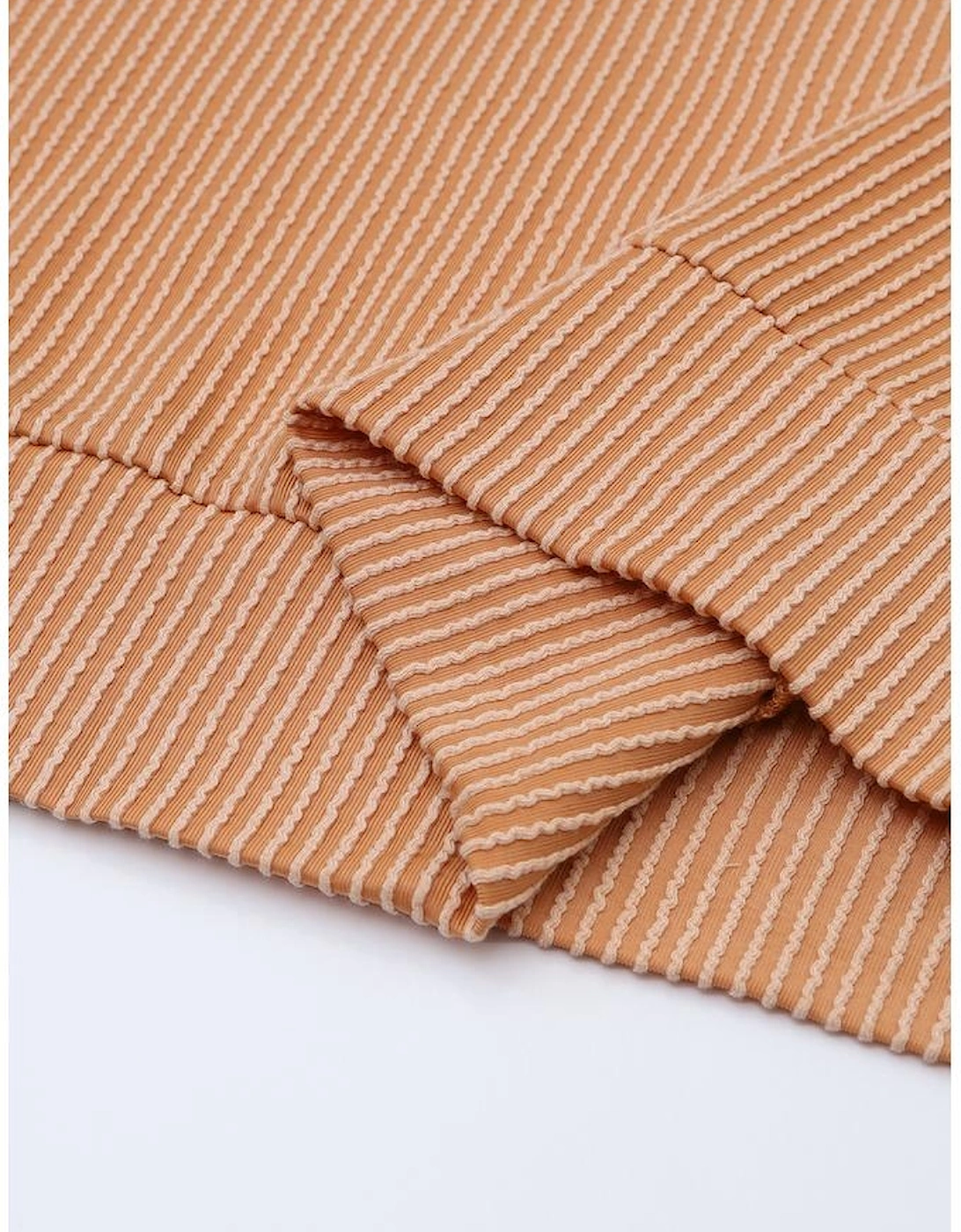 Green Color Block Long Sleeve Ribbed Loose Top