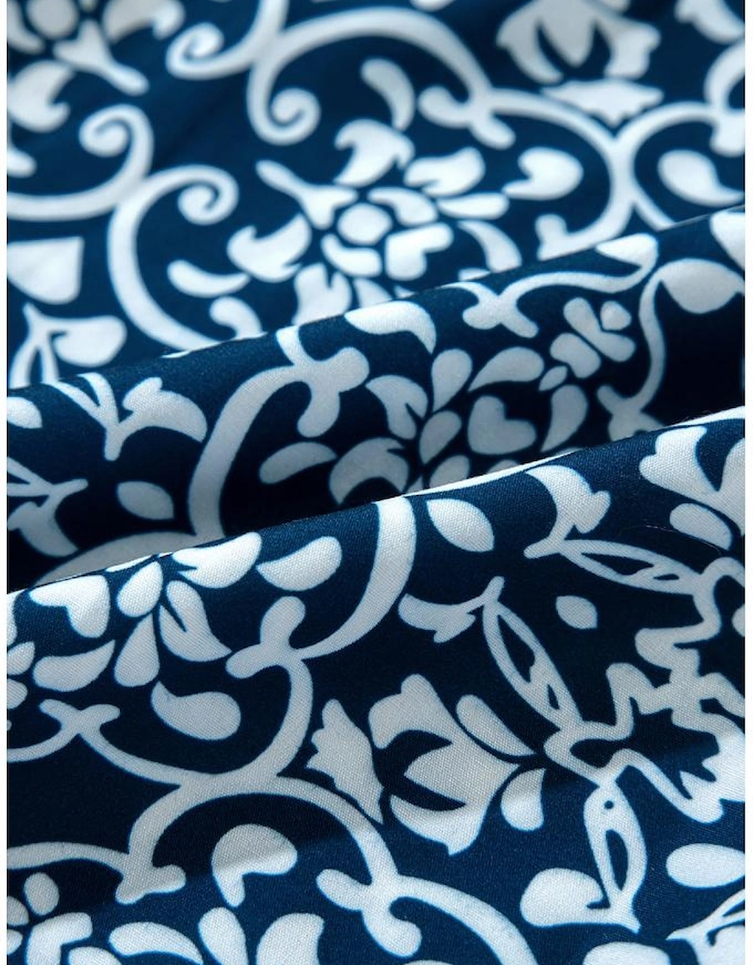 Blue Floral Ric-rac Patchwork Button Loose Fit Shirt, 13 of 12