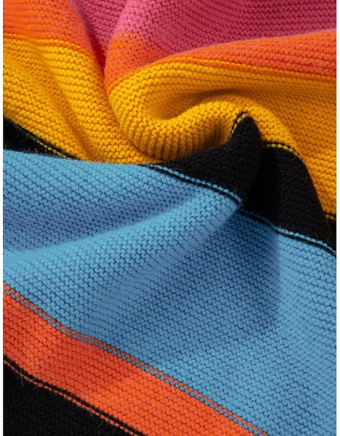 Yellow Colorblock Mixed Textured Drop Shoulder Sweater