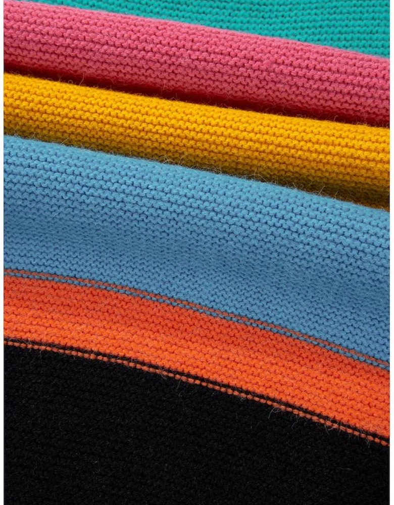 Yellow Colorblock Mixed Textured Drop Shoulder Sweater