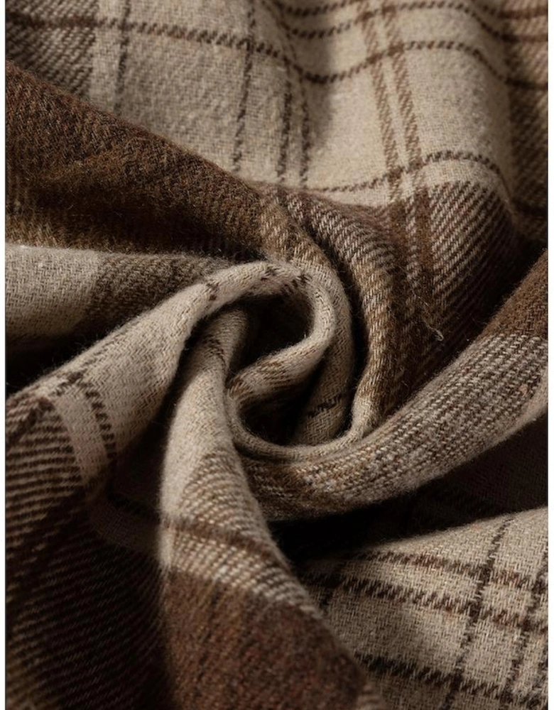 Beige Plaid Patchwork High Waist Sweatshirt Mini Dress