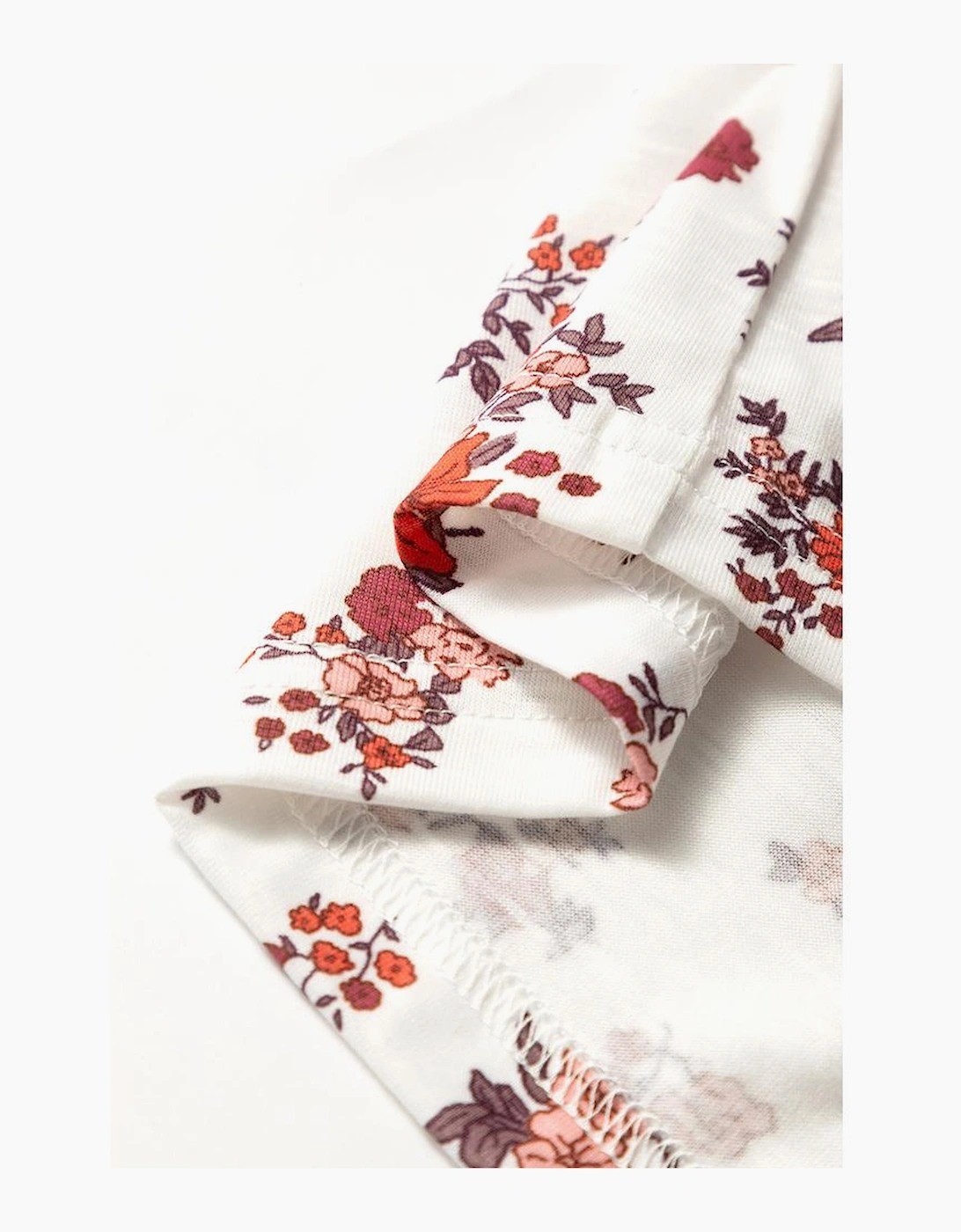 White Boho Floral Ruched Cinched Short Sleeve Blouse